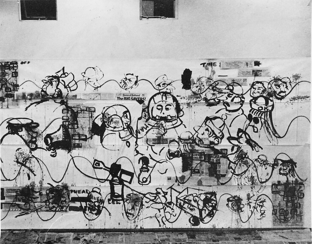 Time Line Wall Painting by Paul Rinne, 1971